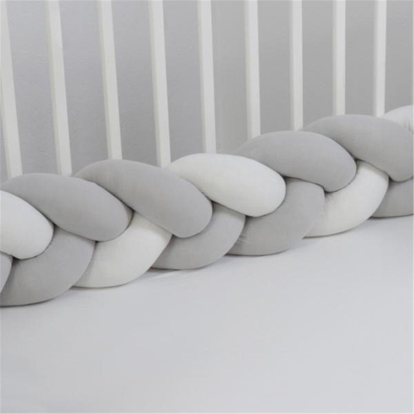 Bibo Treccia Paracolpi 215 cm Bicolore Grigio-Bianco