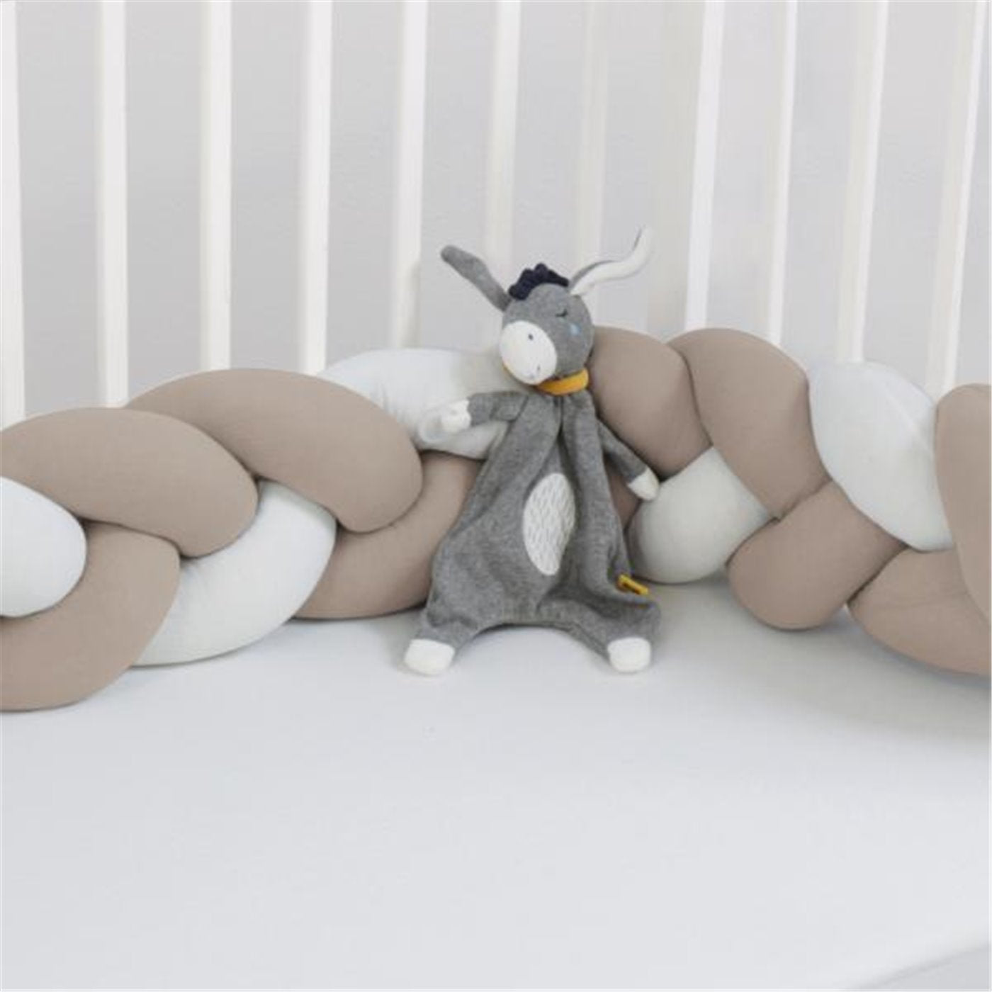 Bibo Treccia Paracolpi 215 cm Bicolore Beige-Bianco