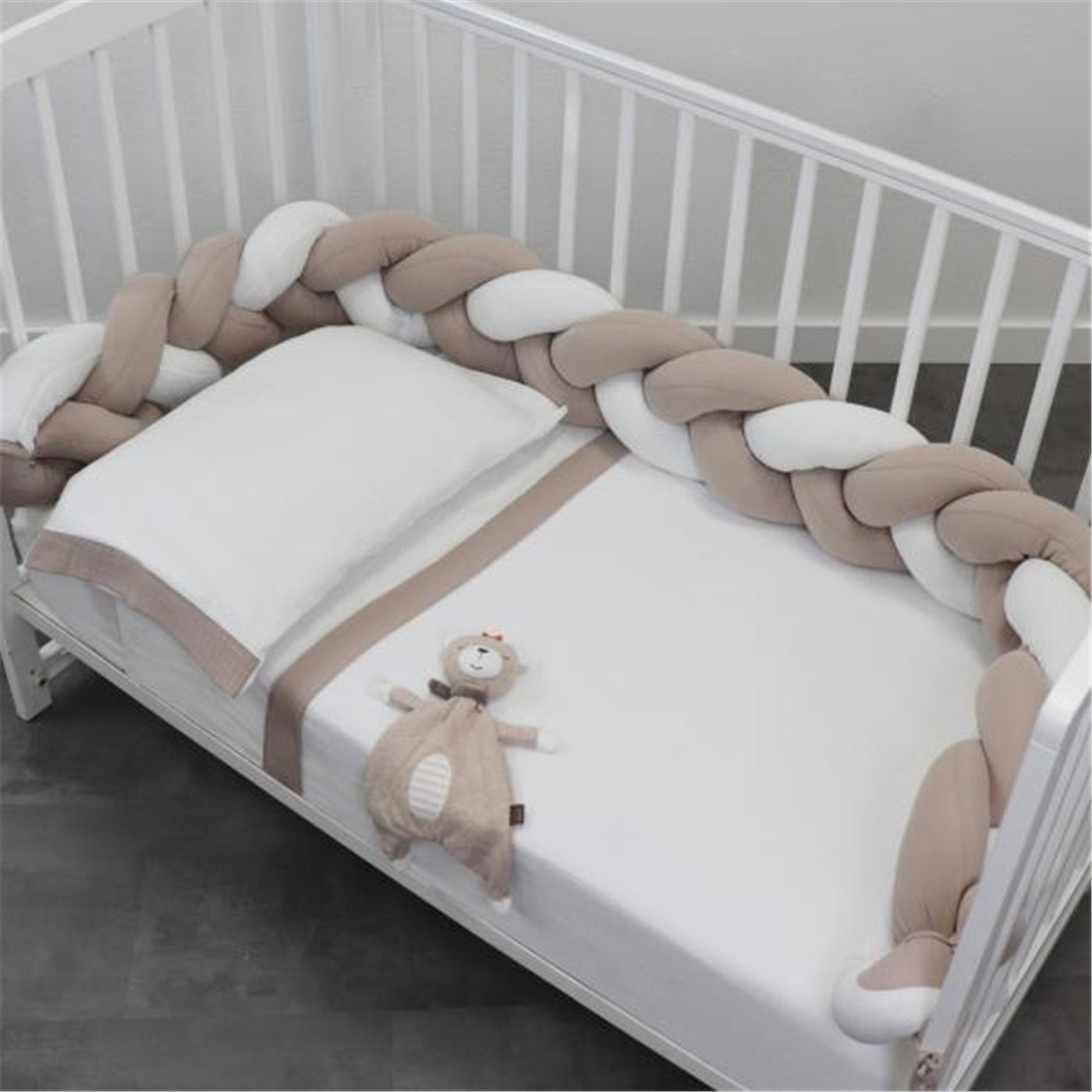 Bibo Treccia Paracolpi 215 cm Bicolore Beige-Bianco