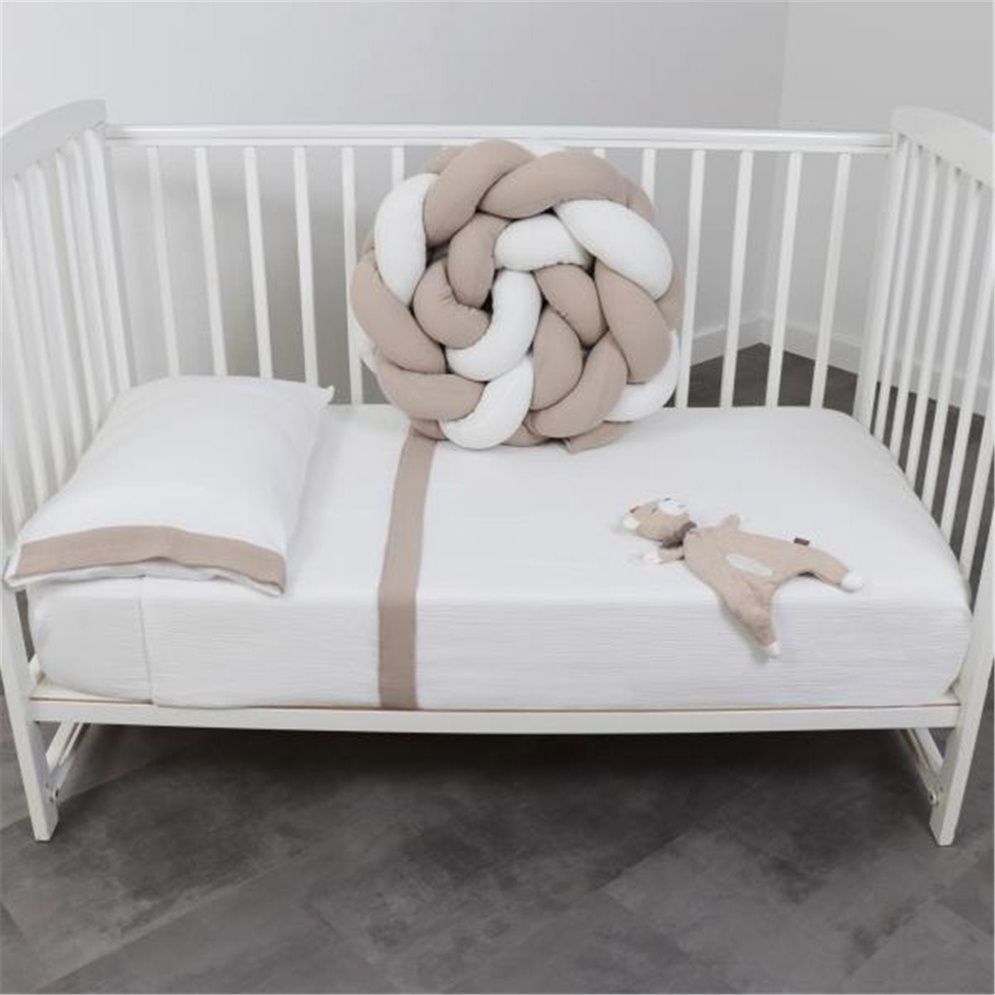 Bibo Treccia Paracolpi 215 cm Bicolore Beige-Bianco