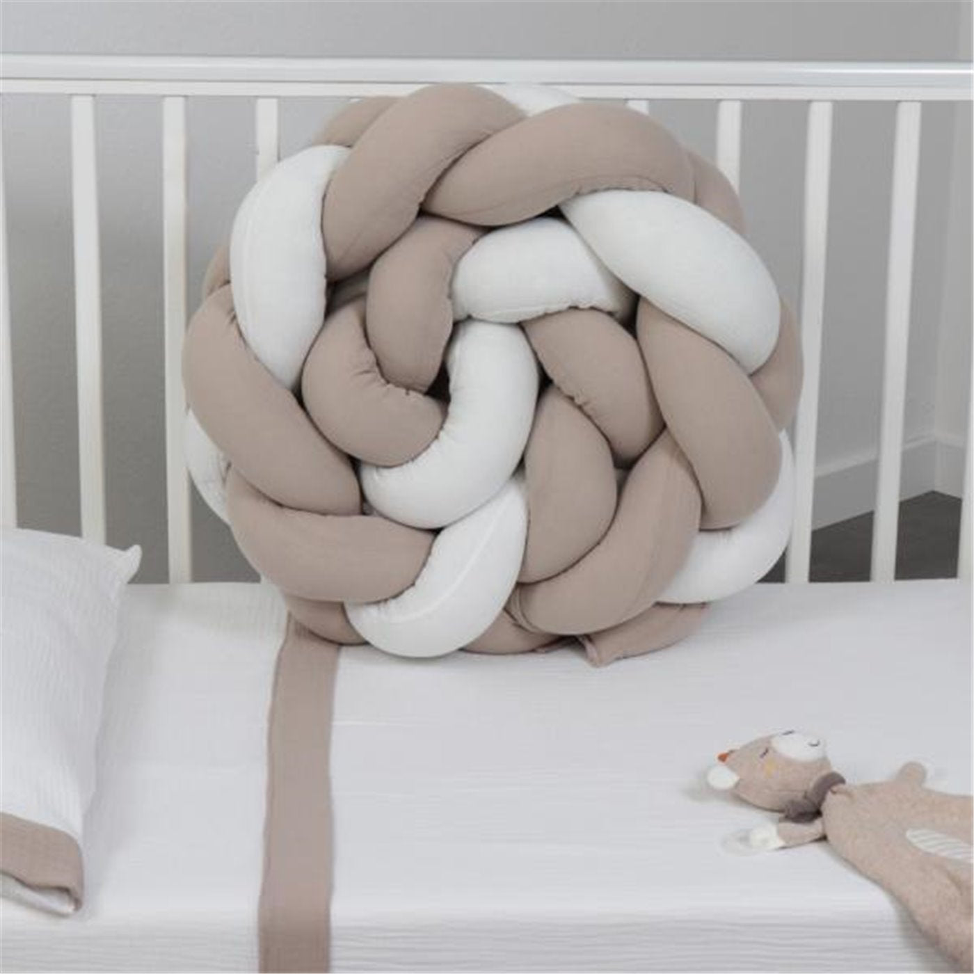 Bibo Treccia Paracolpi 215 cm Bicolore Beige-Bianco