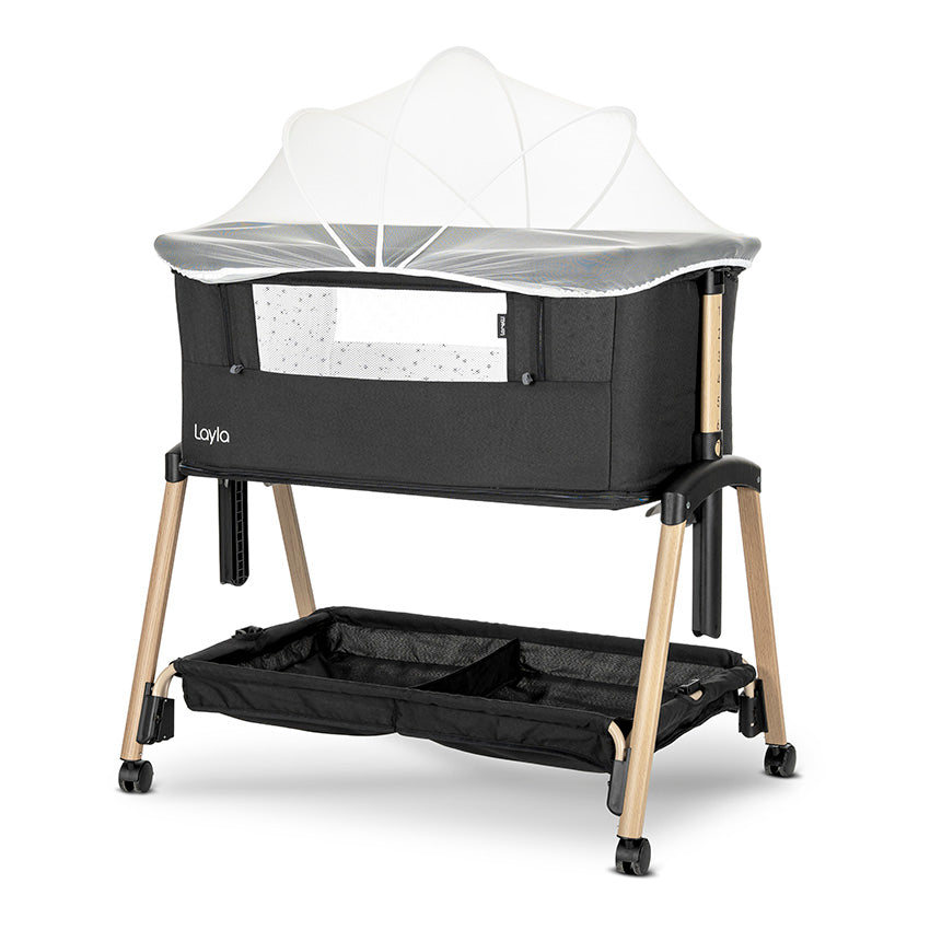 Lorelli Layla 2in1 Culla Next To Me con Sponda Abbattibile Nera