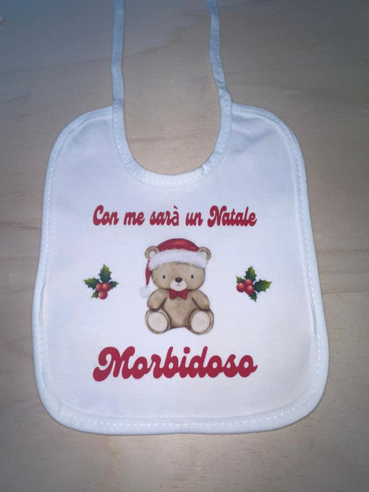 Bavaglino "Con me sarà un Natale morbidoso"