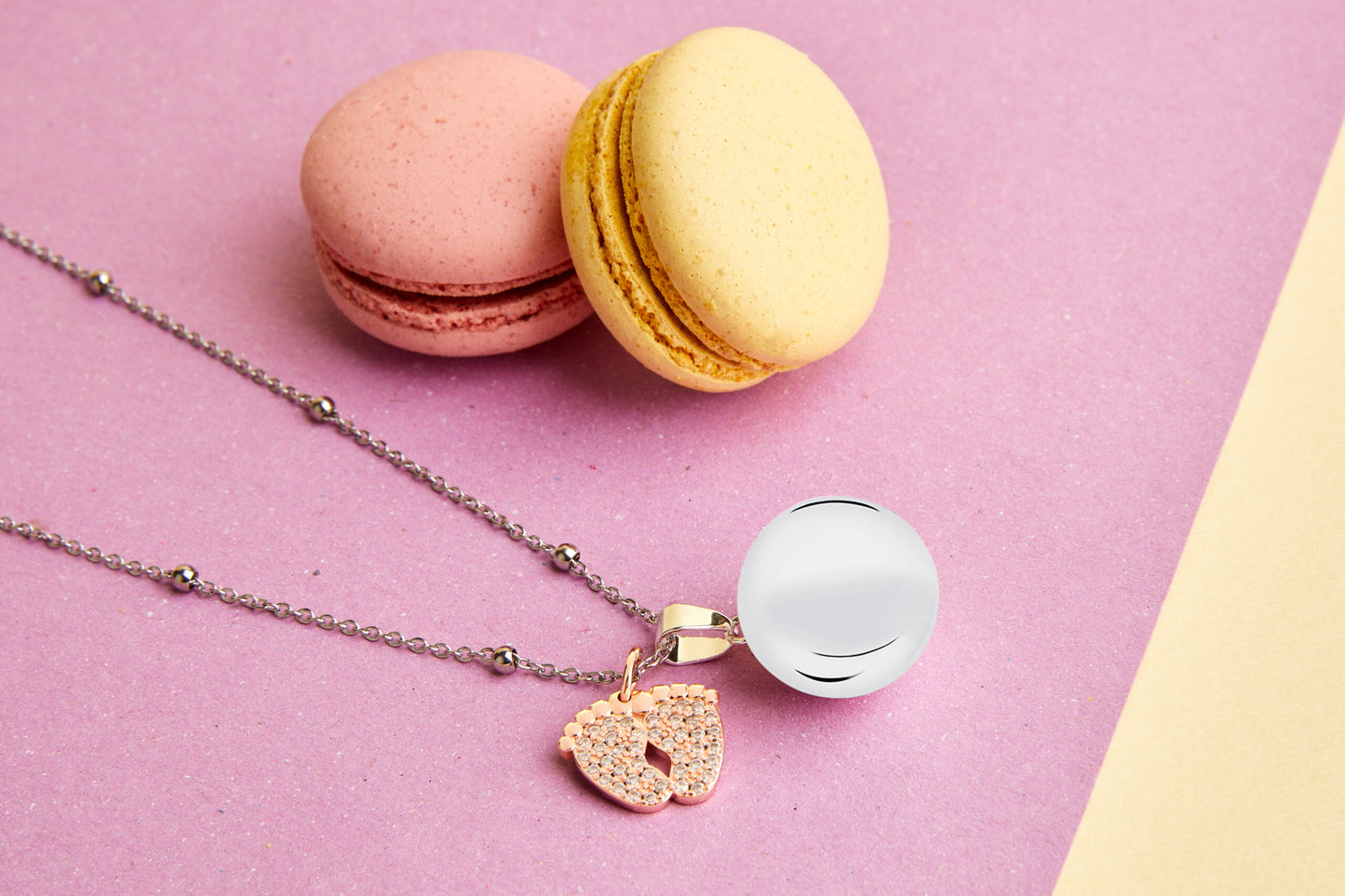 Mamijux Chiama angeli ciondolo piedini oro rosa e cristalli MAMIJUX®