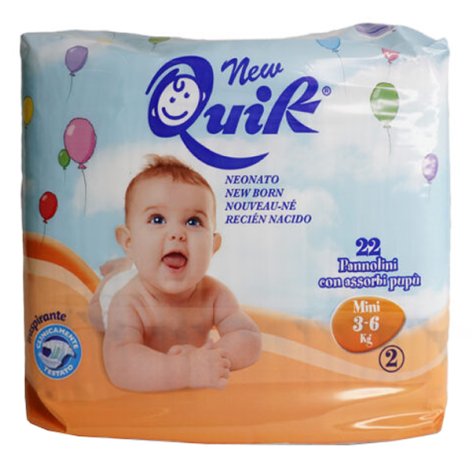 Pannolini Quik Mini 3/6kg Taglia 2 Conf. da 22 Pannolini