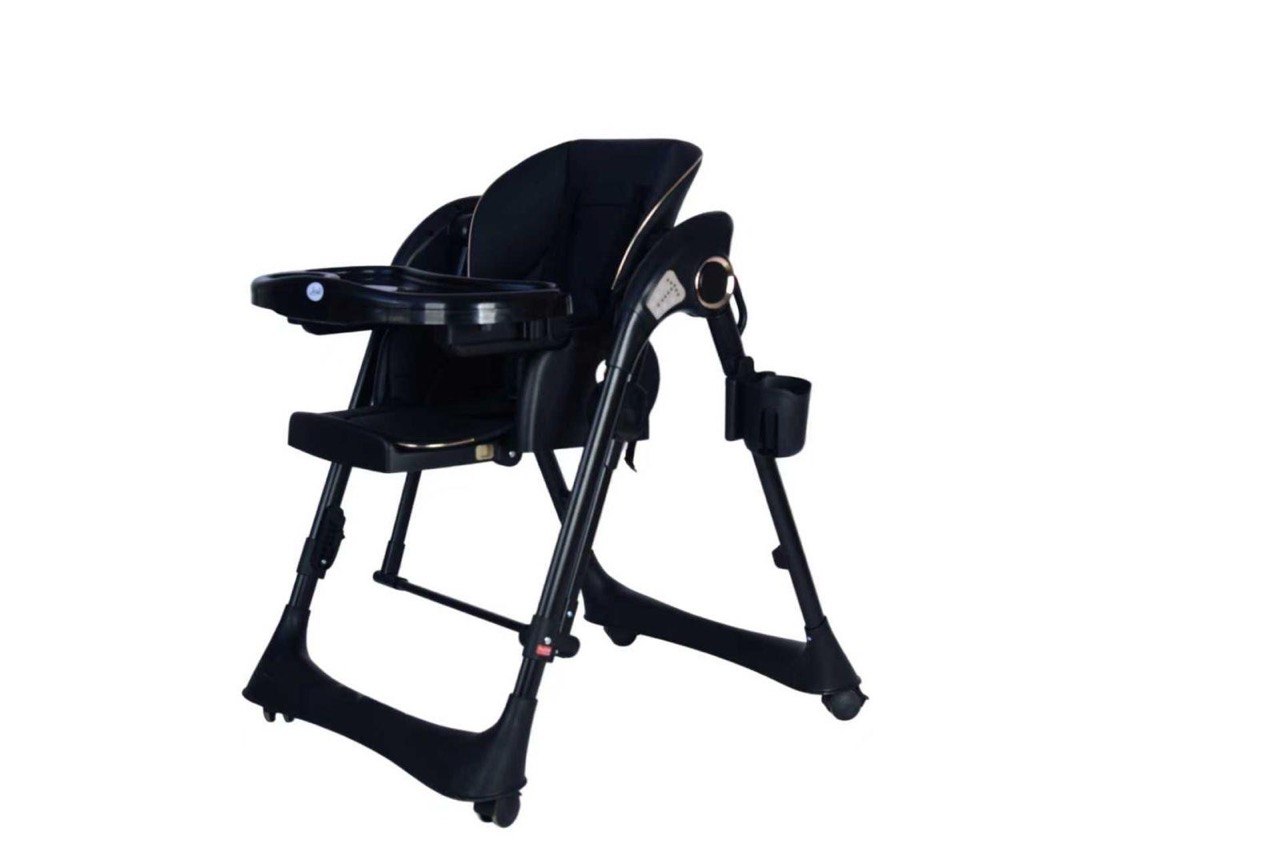Leonie HappySwing Sediolone Pappa e Altalena 2in1  con Set Pappa in Omaggio Nero