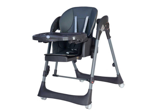 Leonie HappySwing Sediolone Pappa e Altalena 2in1  con Set Pappa in Omaggio Grigio