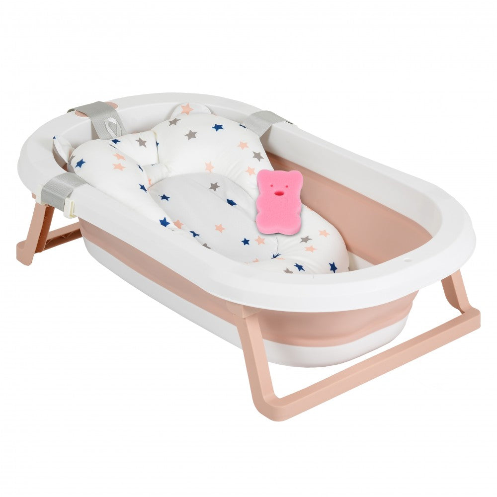 Moni Bagnetto Pieghevole Palma con Riduttore e Spugna Rosa