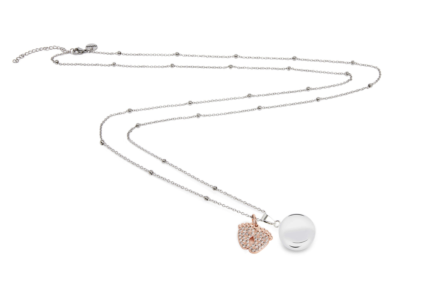 Mamijux Chiama angeli ciondolo piedini oro rosa e cristalli MAMIJUX®