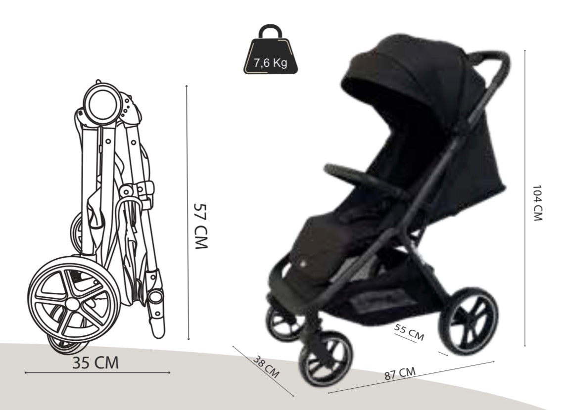 Passeggino Leggero Barotti Mega PREMIUM Con Borsa Vari Colori 0/22kg