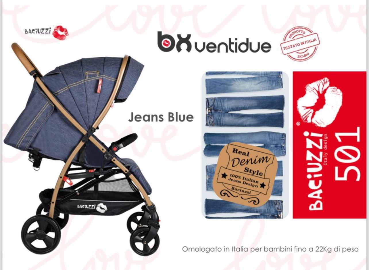 Passeggino Leggero Baciuzzi BX VentiDue con Zaino, Vari Colori 0/22kg