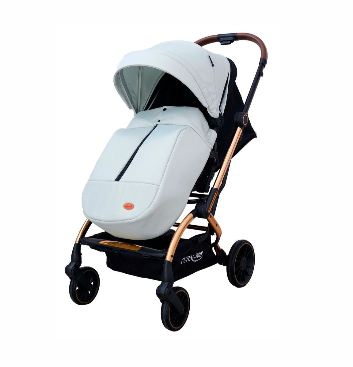 Passeggino Leonie Turn 360 Fronte Mamma e Fronte Strada con Coprigambe, Zaino e Zanzariera Omologato 0/22kg Verde Acqua