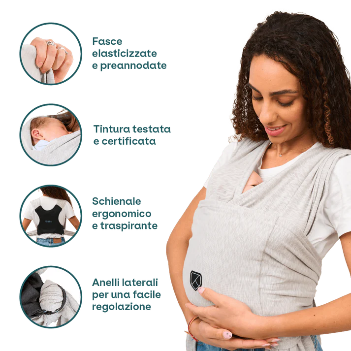 Fascia Neonato Koala Cuddle Band Grigio Chiaro