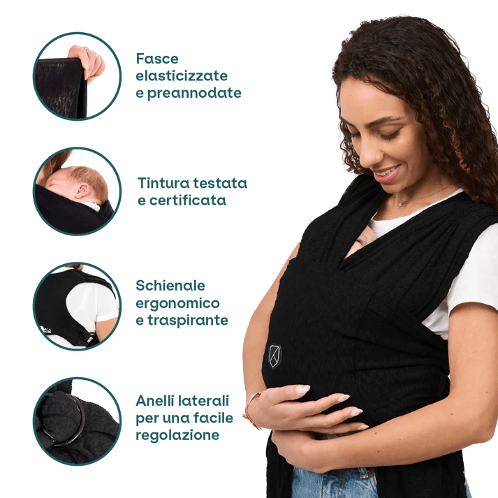 Fascia Neonato Koala Cuddle Band Nero