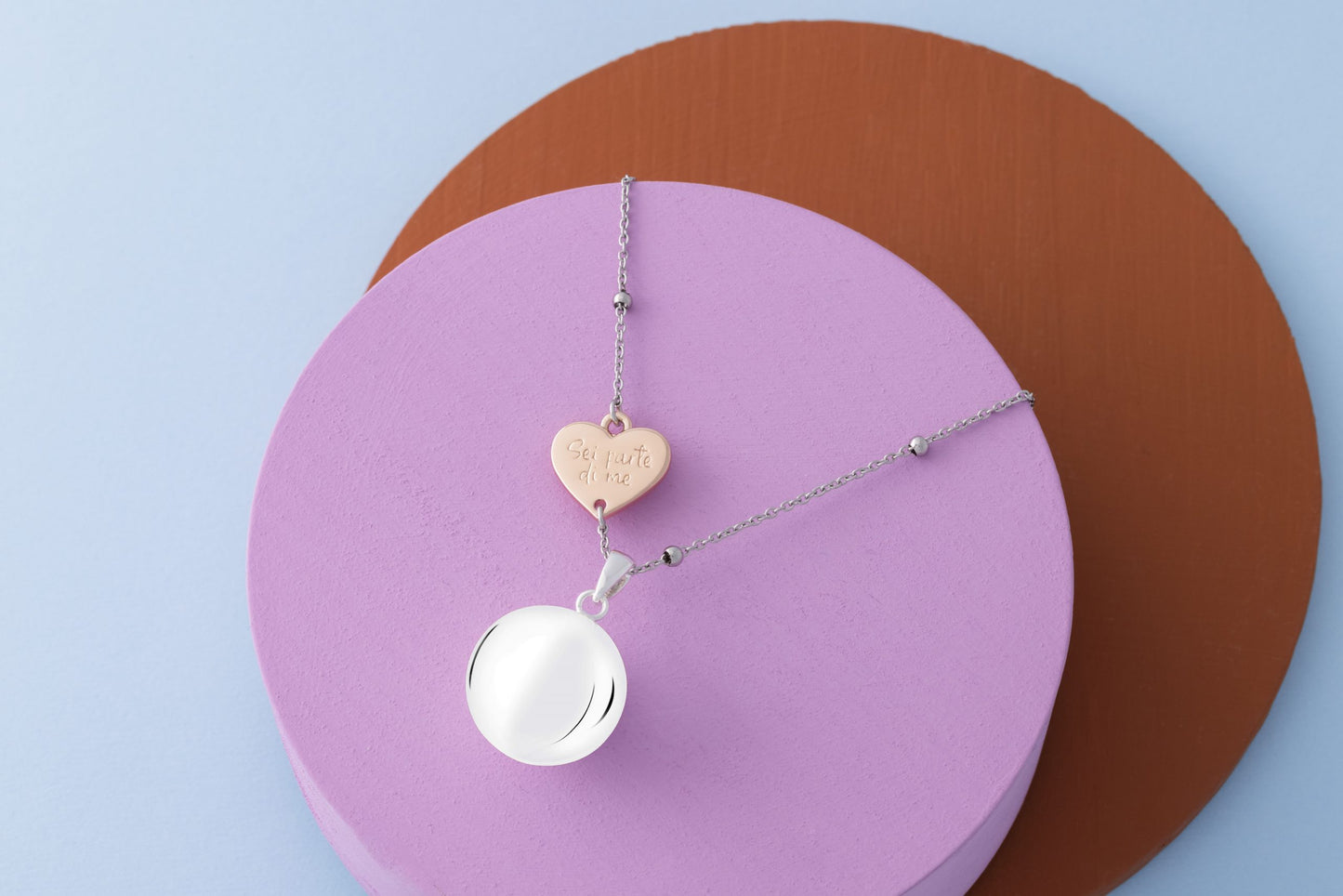 Mamijux Chiama angeli cuore oro rosa Sei parte di me nella catenina