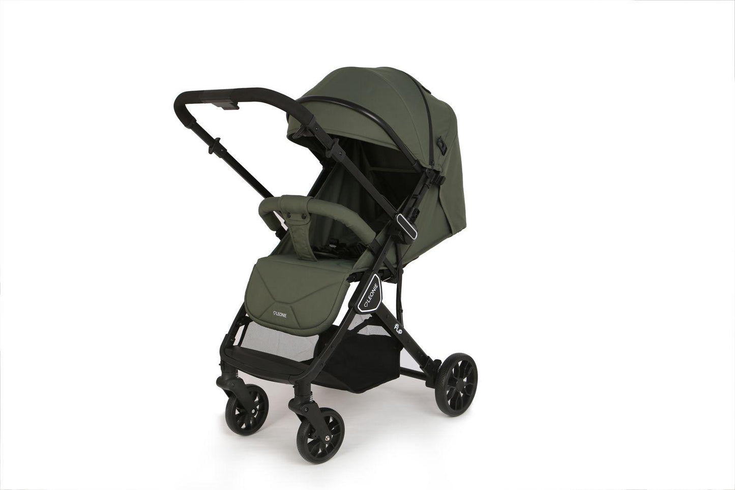 Passeggino Leggero Leonie Flip con Maniglione Reversibile Fronte Mamma e Fronte Strada con Coprigambe, Borsa e Zanzariera in Omaggio Verde