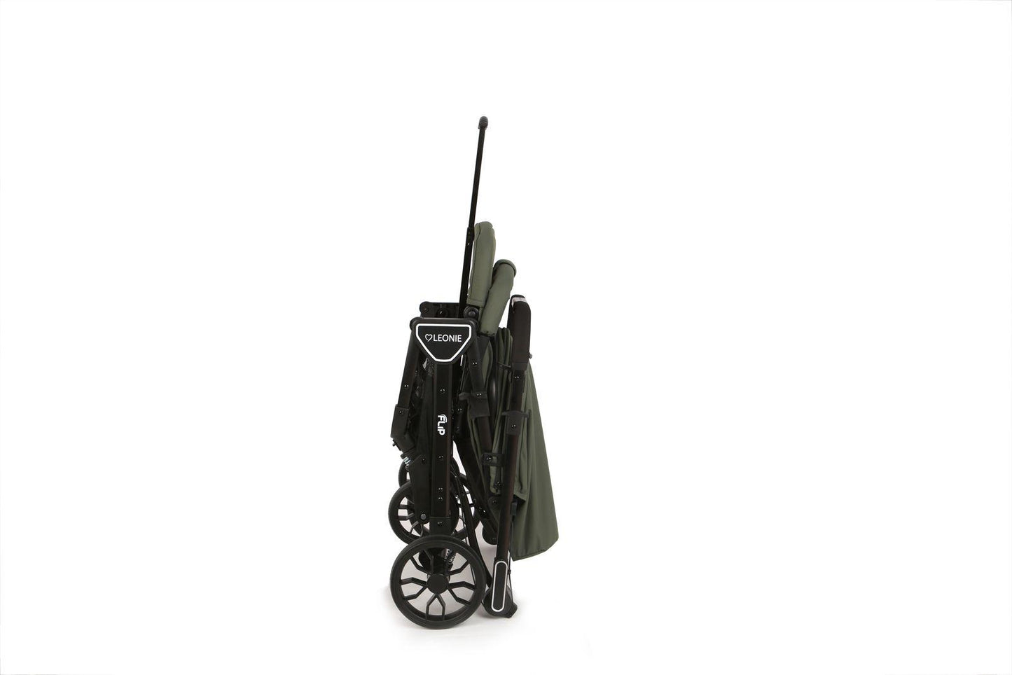 Passeggino Leggero Leonie Flip con Maniglione Reversibile Fronte Mamma e Fronte Strada con Coprigambe, Borsa e Zanzariera in Omaggio Verde