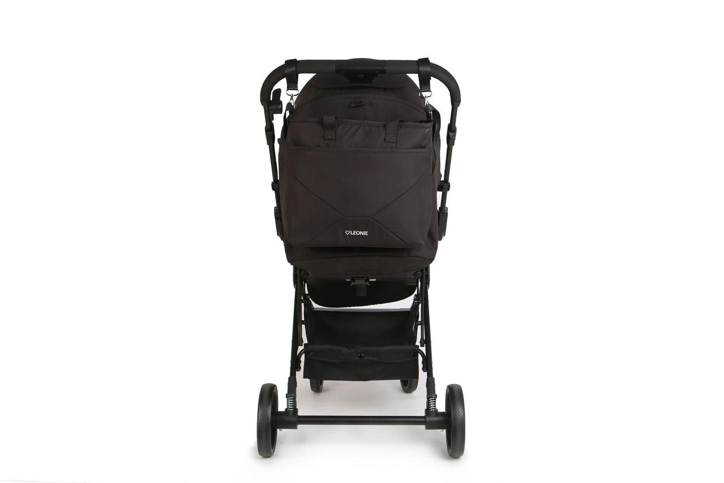 Passeggino Leggero Leonie Flip con Maniglione Reversibile Fronte Mamma e Fronte Strada con Coprigambe, Borsa e Zanzariera in Omaggio Nero