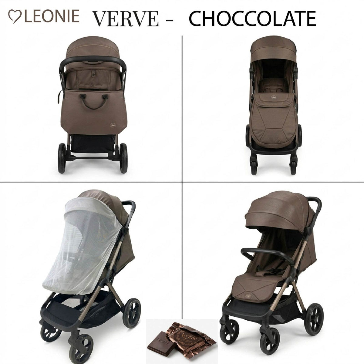 Passeggino Leggero NEW Leonie Verve Con Coprigambe, Borsa e Zanzariera Vari Colori 0/22kg