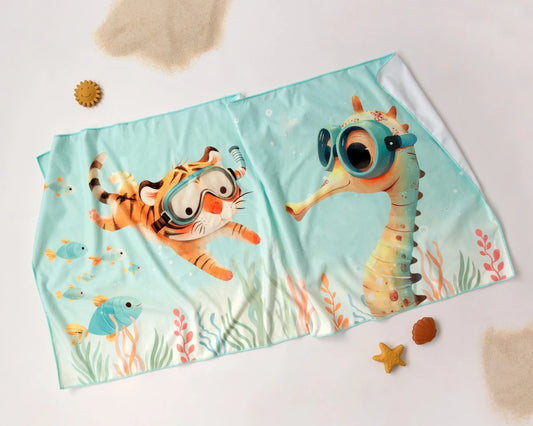 Kiokids Asciugamano da spiaggia in microfibra per bambini menta