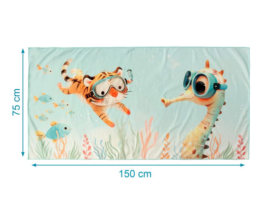 Kiokids Asciugamano da spiaggia in microfibra per bambini menta