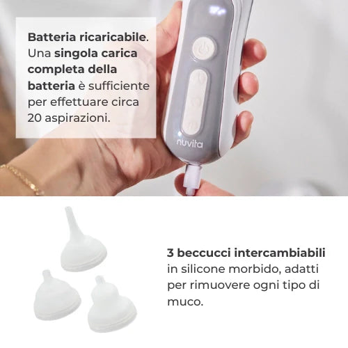 Nuvita Aspiratore Nasale Elettrico con Batteria Ricaricabile