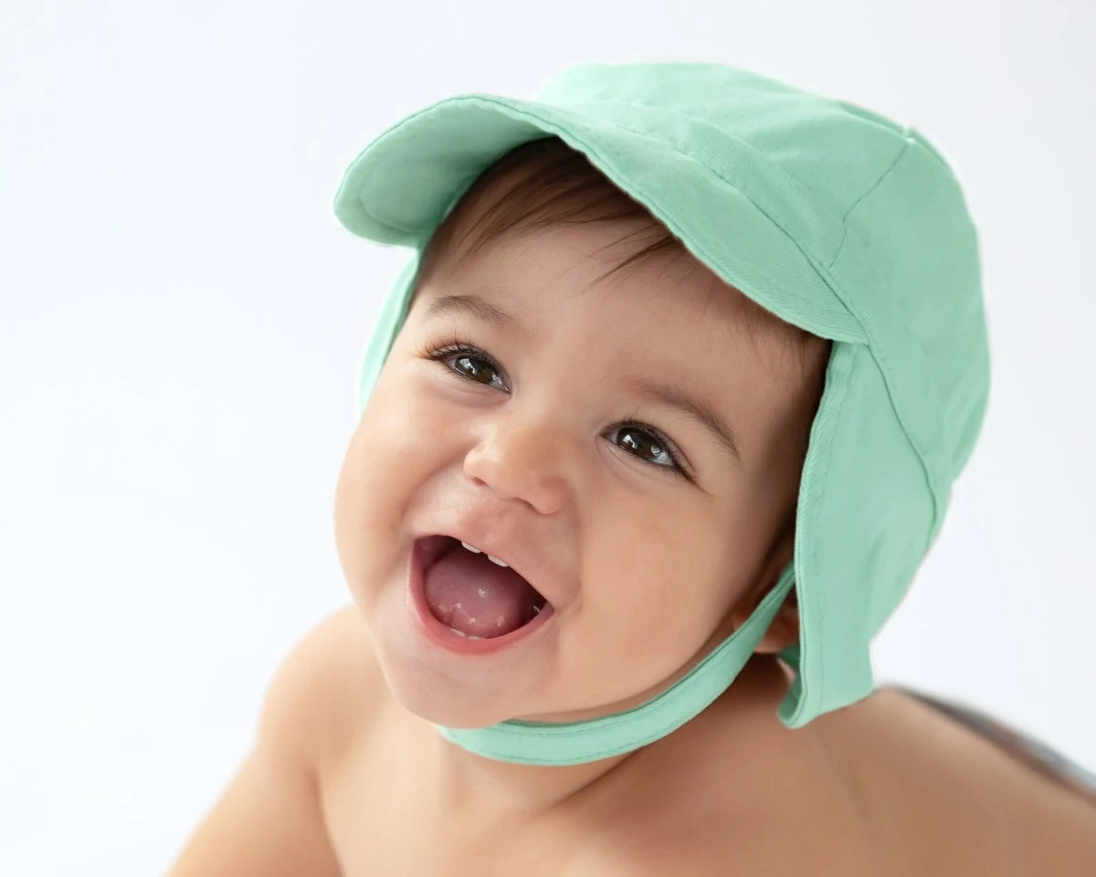 Kiokids Berretto da bambino con protezione solare upf50+ menta