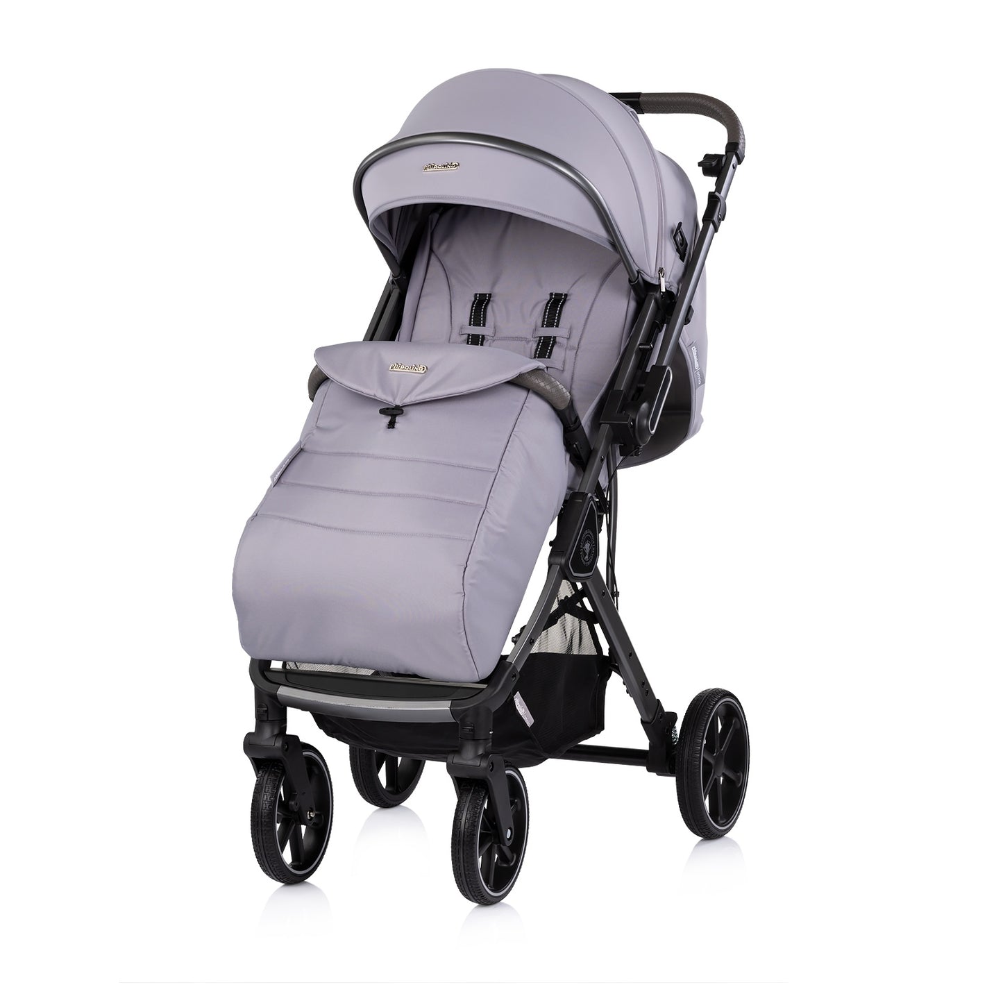 Passeggino Leggero Chipolino Omnia con Maniglione Reversibile Fronte Mamma e Fronte Strada con Coprigambe, Grigio