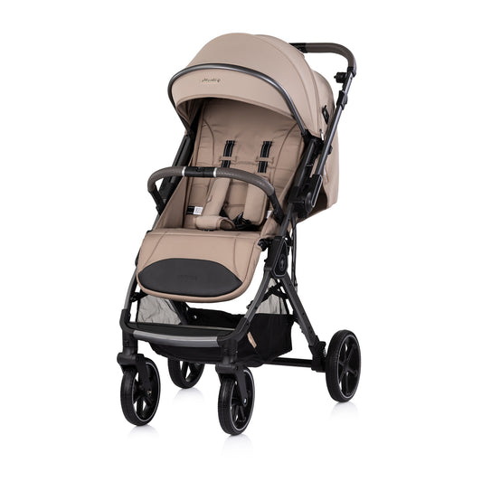 Passeggino Leggero Chipolino Omnia con Maniglione Reversibile Fronte Mamma e Fronte Strada con Coprigambe, Beige
