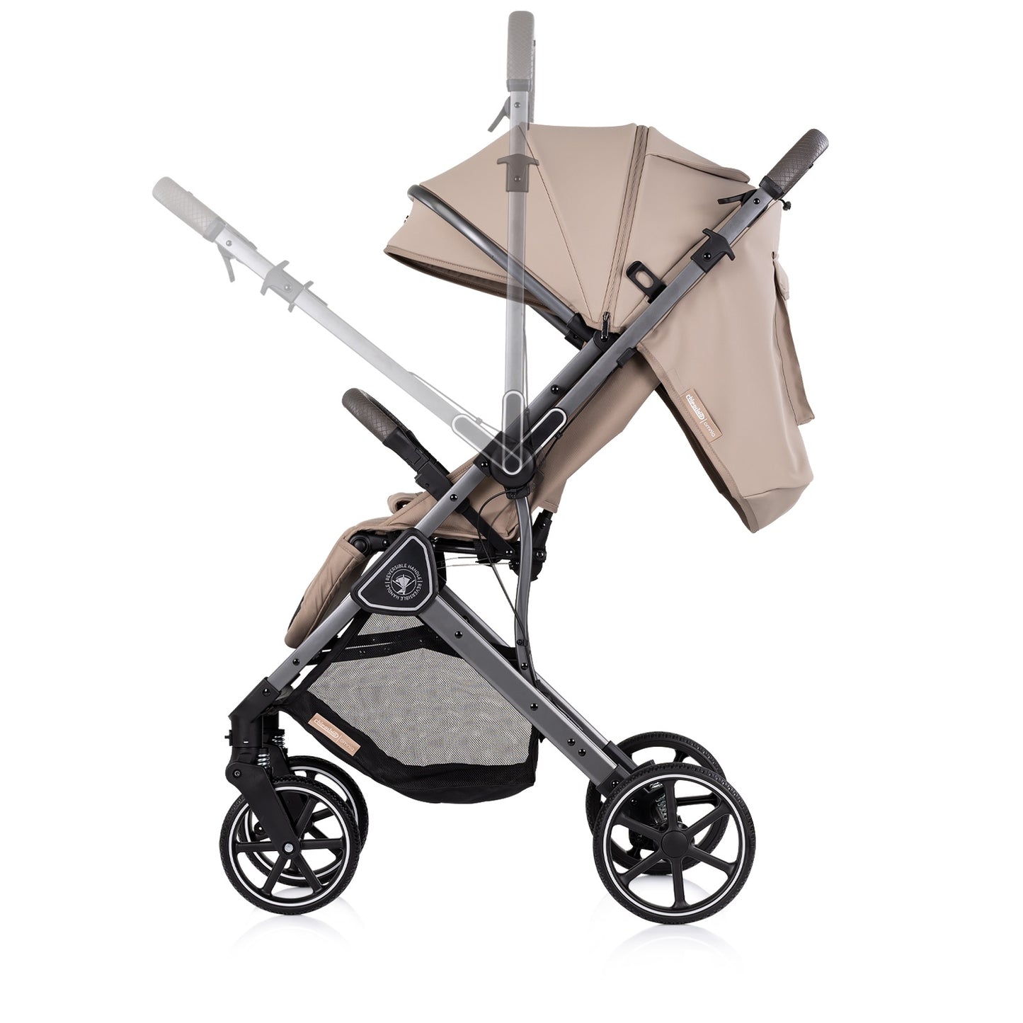 Passeggino Leggero Chipolino Omnia con Maniglione Reversibile Fronte Mamma e Fronte Strada con Coprigambe, Beige