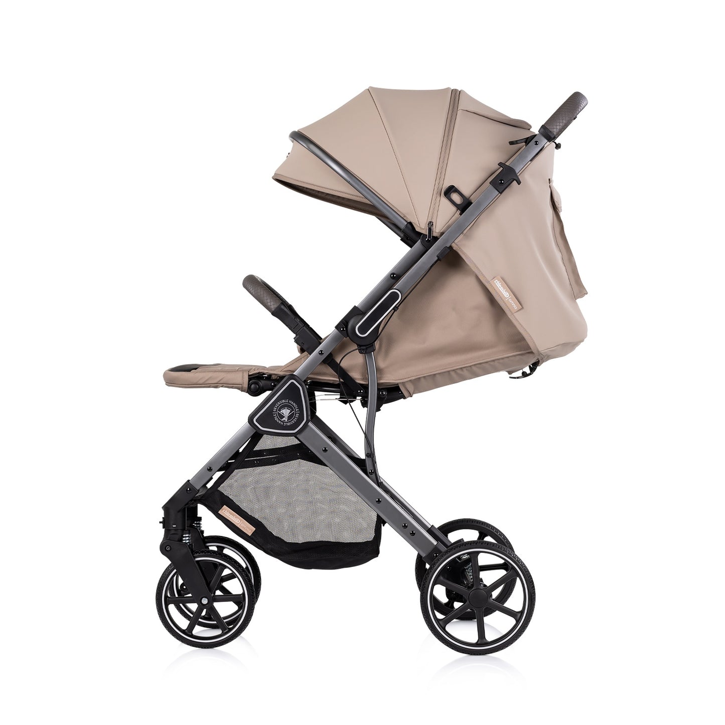 Passeggino Leggero Chipolino Omnia con Maniglione Reversibile Fronte Mamma e Fronte Strada con Coprigambe, Beige