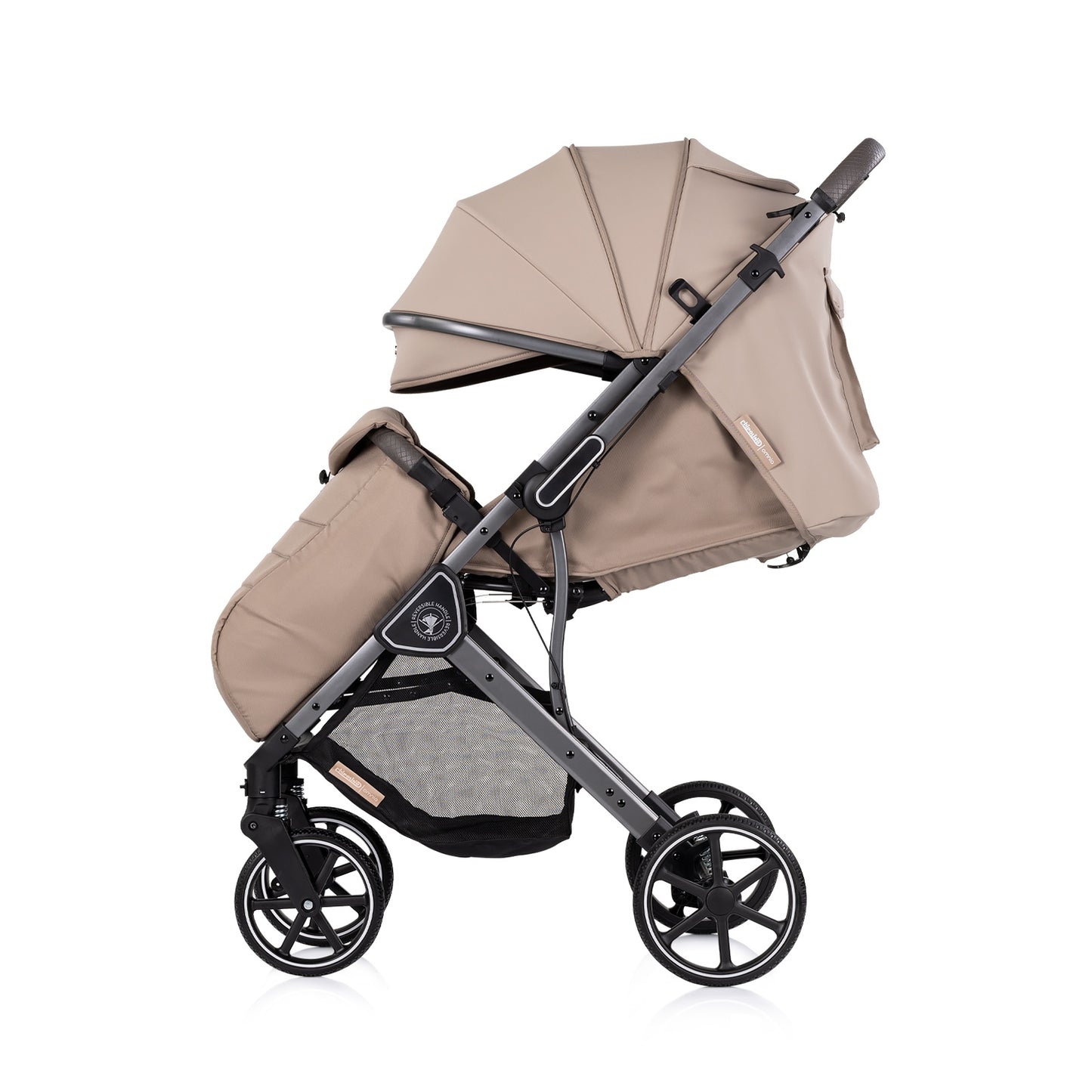 Passeggino Leggero Chipolino Omnia con Maniglione Reversibile Fronte Mamma e Fronte Strada con Coprigambe, Beige