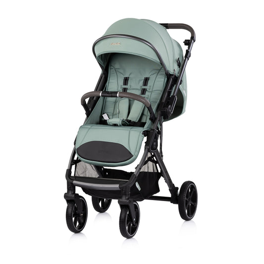 Passeggino Leggero Chipolino Omnia con Maniglione Reversibile Fronte Mamma e Fronte Strada con Coprigambe, Verde Salvia