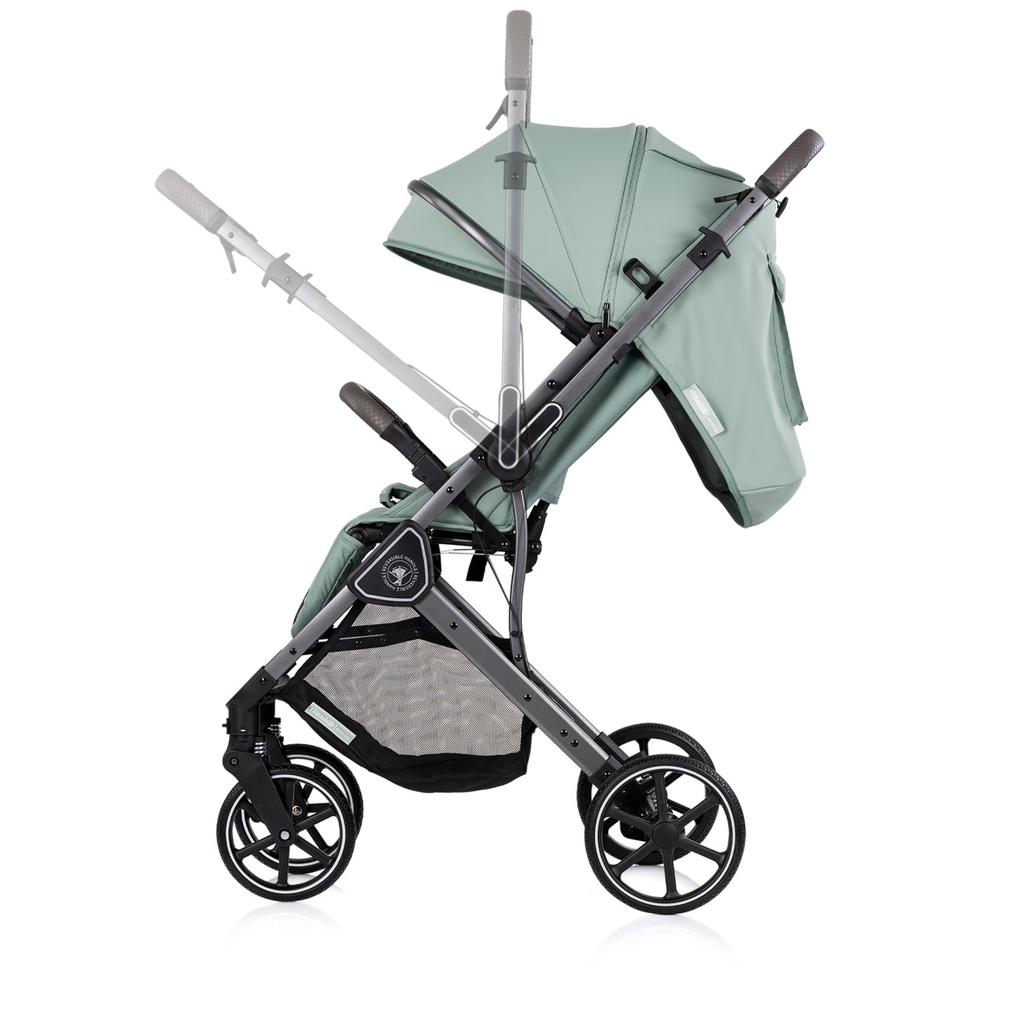 Passeggino Leggero Chipolino Omnia con Maniglione Reversibile Fronte Mamma e Fronte Strada con Coprigambe, Verde Salvia
