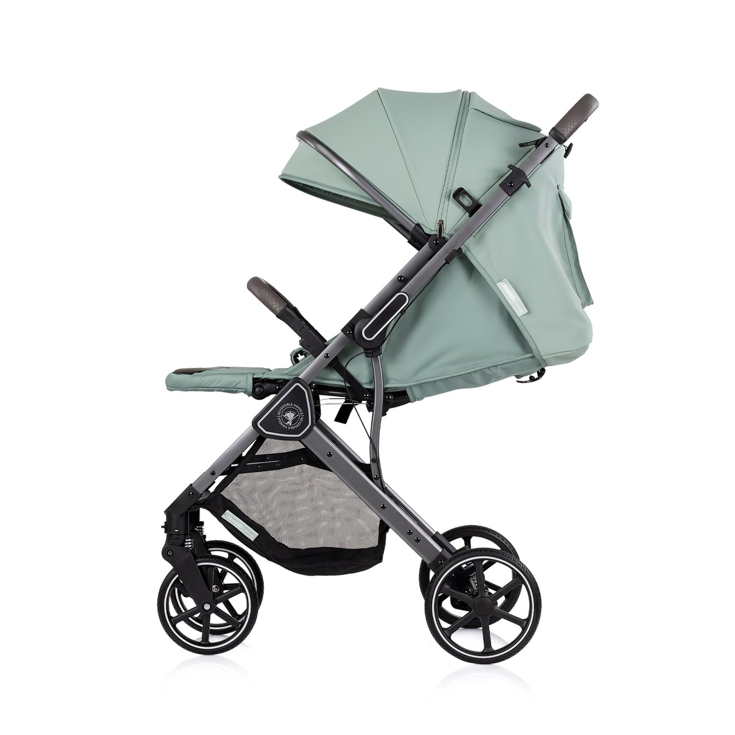 Passeggino Leggero Chipolino Omnia con Maniglione Reversibile Fronte Mamma e Fronte Strada con Coprigambe, Verde Salvia