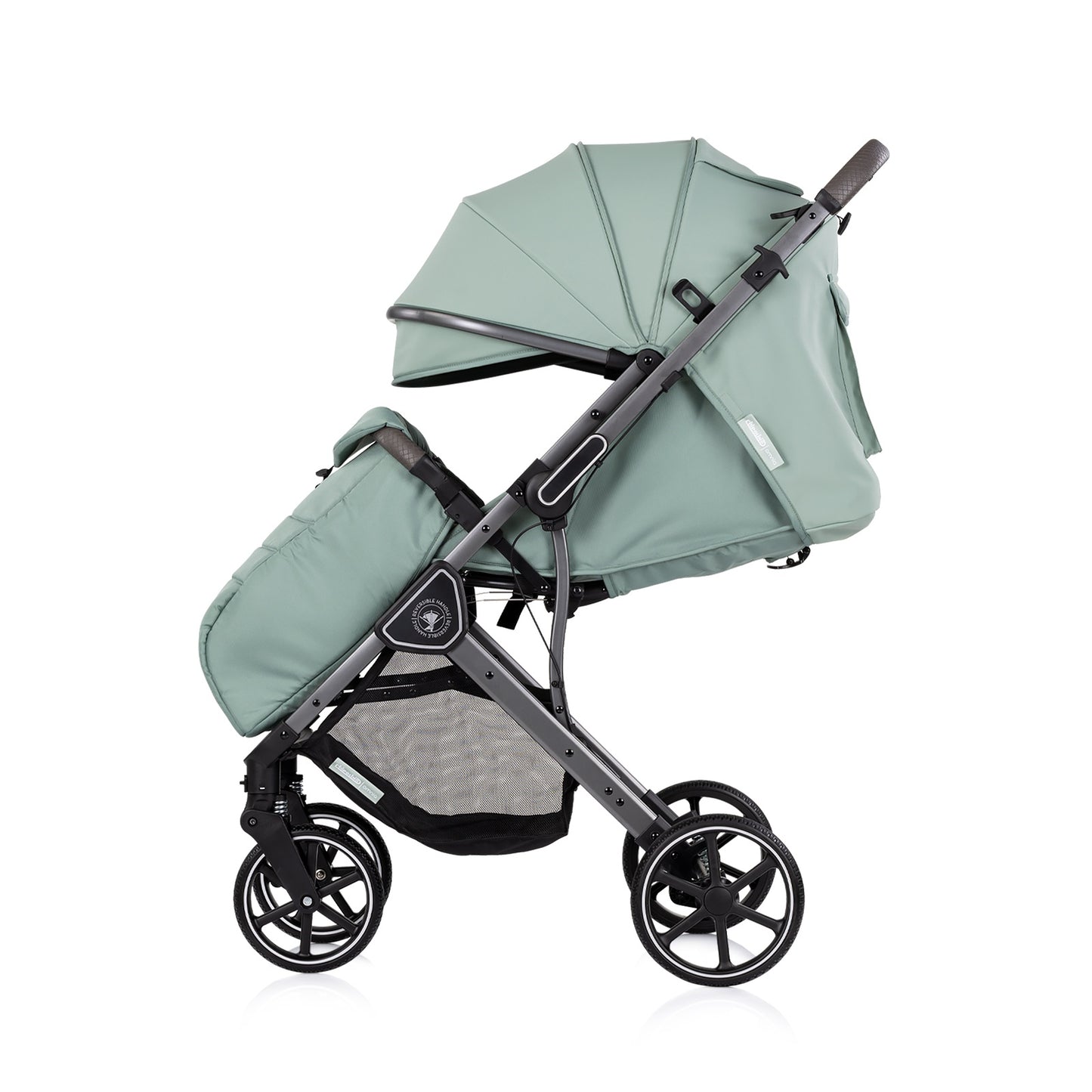 Passeggino Leggero Chipolino Omnia con Maniglione Reversibile Fronte Mamma e Fronte Strada con Coprigambe, Verde Salvia