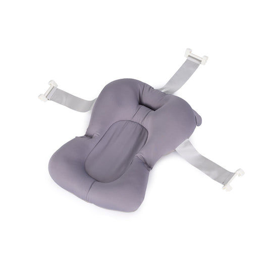 Chipolino Vasca da Bagno Pieghevole Bubble Spa con Termometro, Riduttore Morbido, Secchio e Bicchiere per il Risciacquo 3 in 1 Grigio