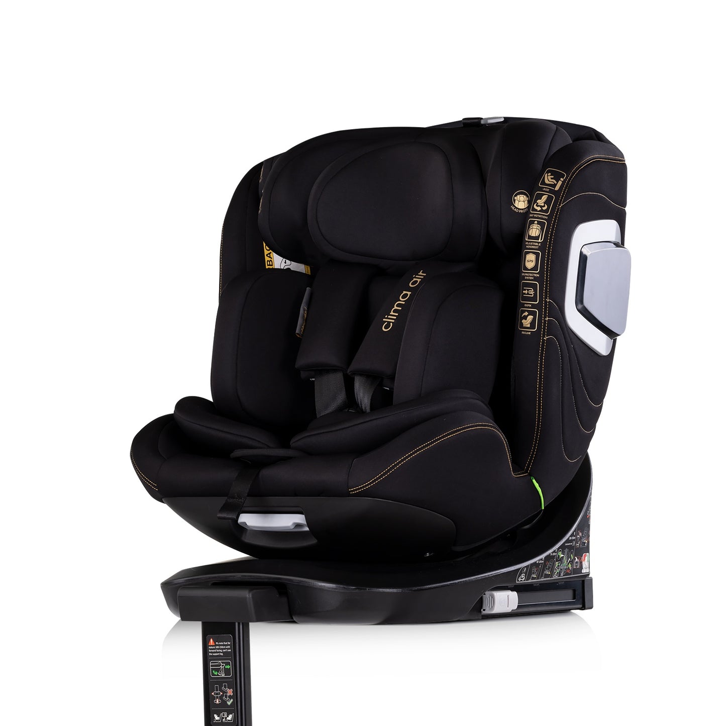 Seggiolino Auto Chipolino CLIMA AIR I-SIZE con ISOFIX e termoregolazione (40-150 cm) Nero
