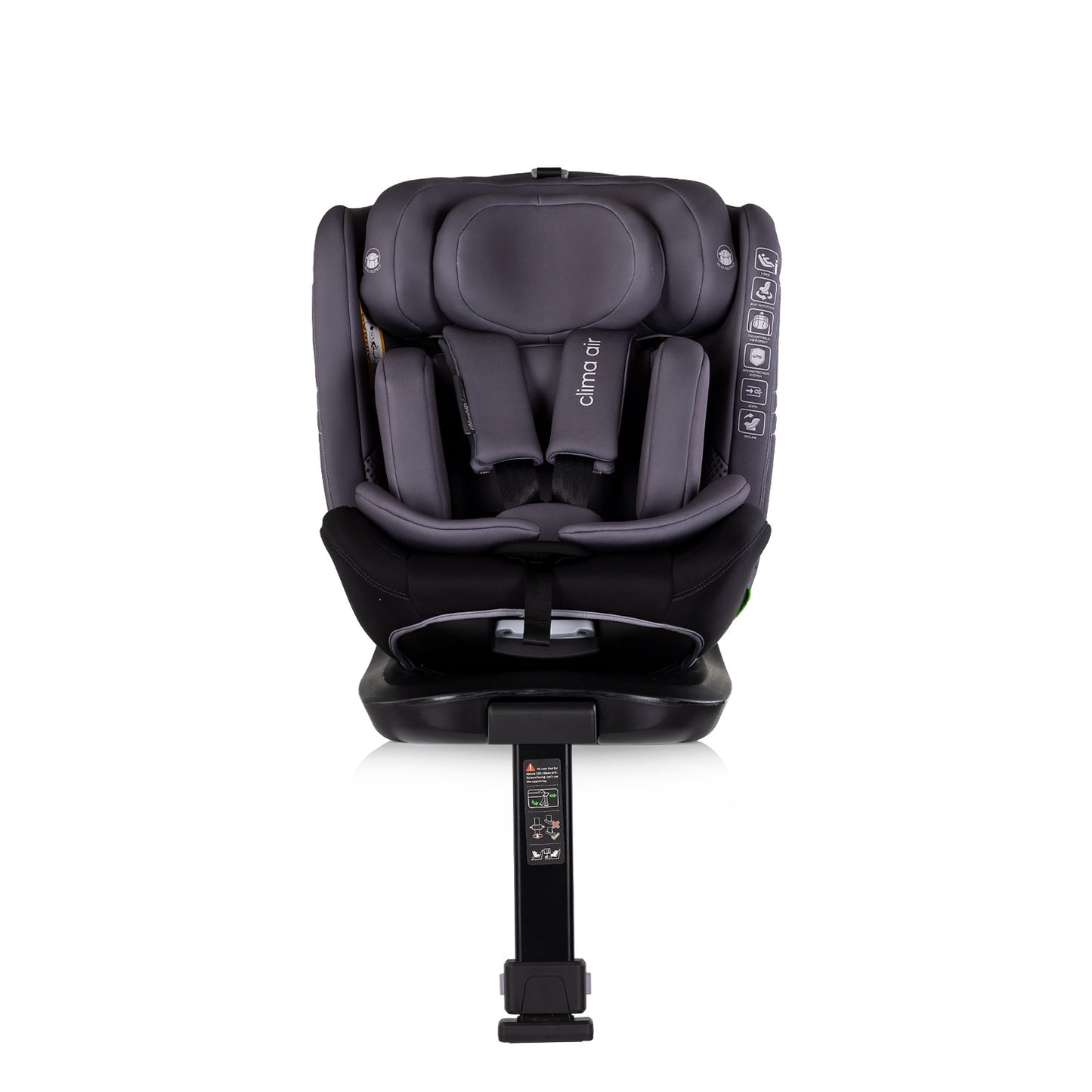Seggiolino Auto Chipolino CLIMA AIR I-SIZE con ISOFIX e termoregolazione (40-150 cm) Grigio Scuro