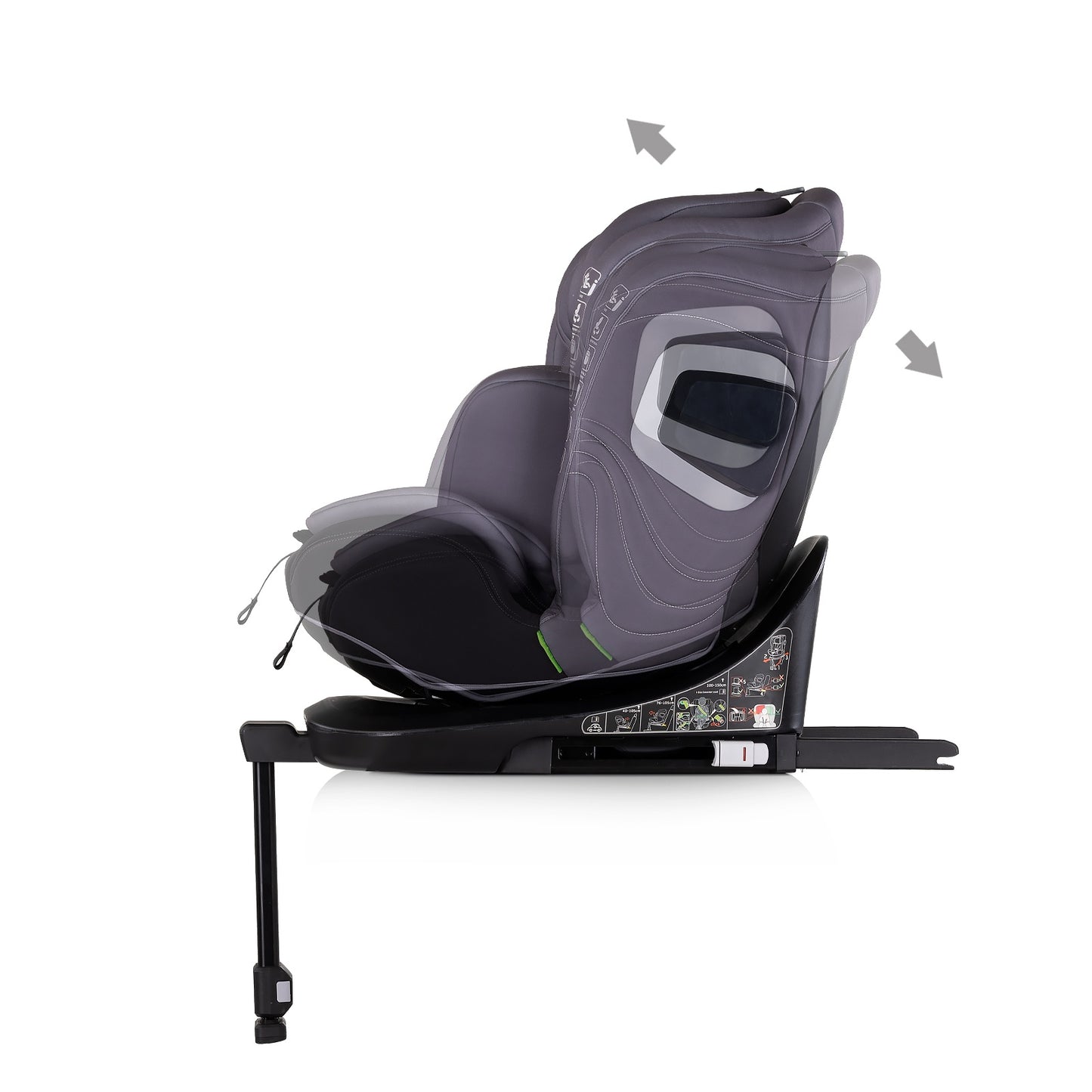 Seggiolino Auto Chipolino CLIMA AIR I-SIZE con ISOFIX e termoregolazione (40-150 cm) Grigio Scuro
