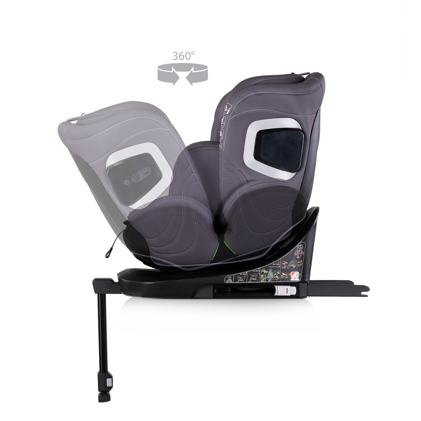 Seggiolino Auto Chipolino CLIMA AIR I-SIZE con ISOFIX e termoregolazione (40-150 cm) Grigio Scuro