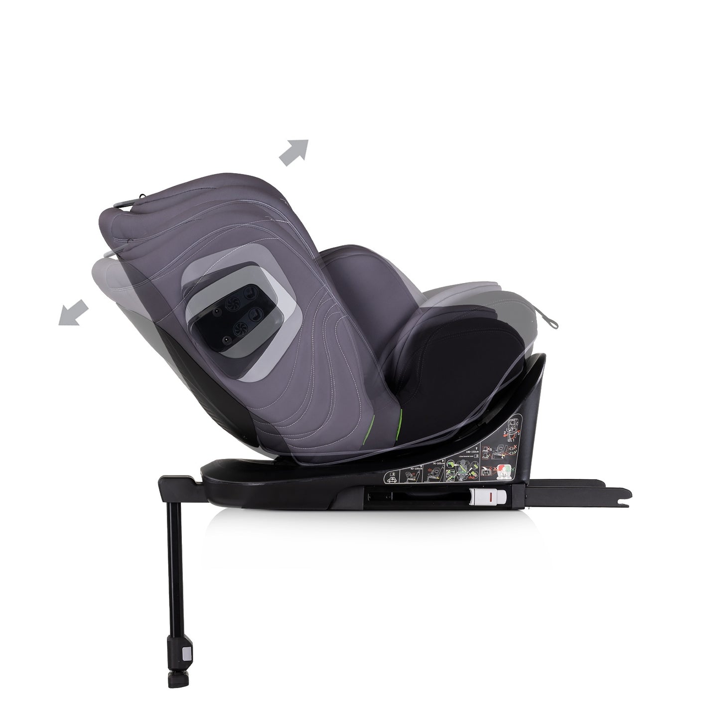 Seggiolino Auto Chipolino CLIMA AIR I-SIZE con ISOFIX e termoregolazione (40-150 cm) Grigio Scuro