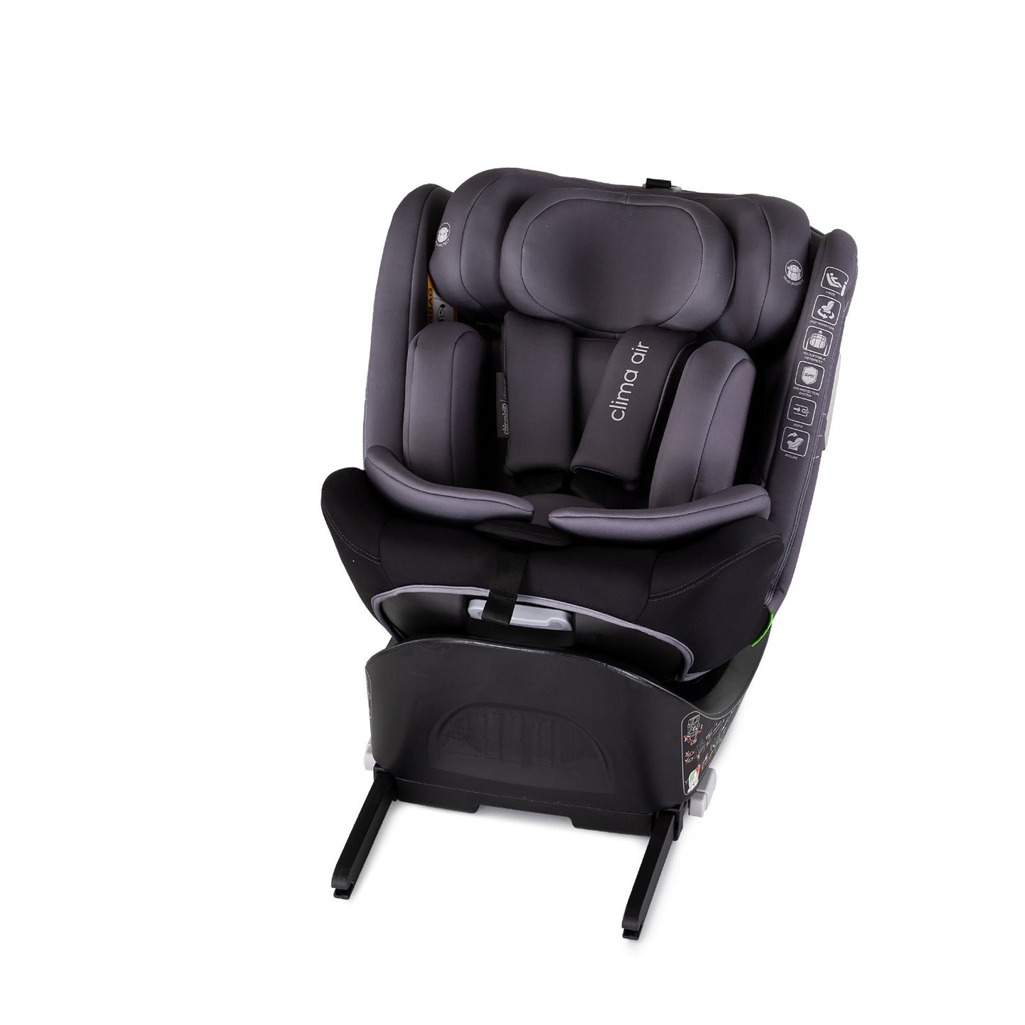 Seggiolino Auto Chipolino CLIMA AIR I-SIZE con ISOFIX e termoregolazione (40-150 cm) Grigio Scuro