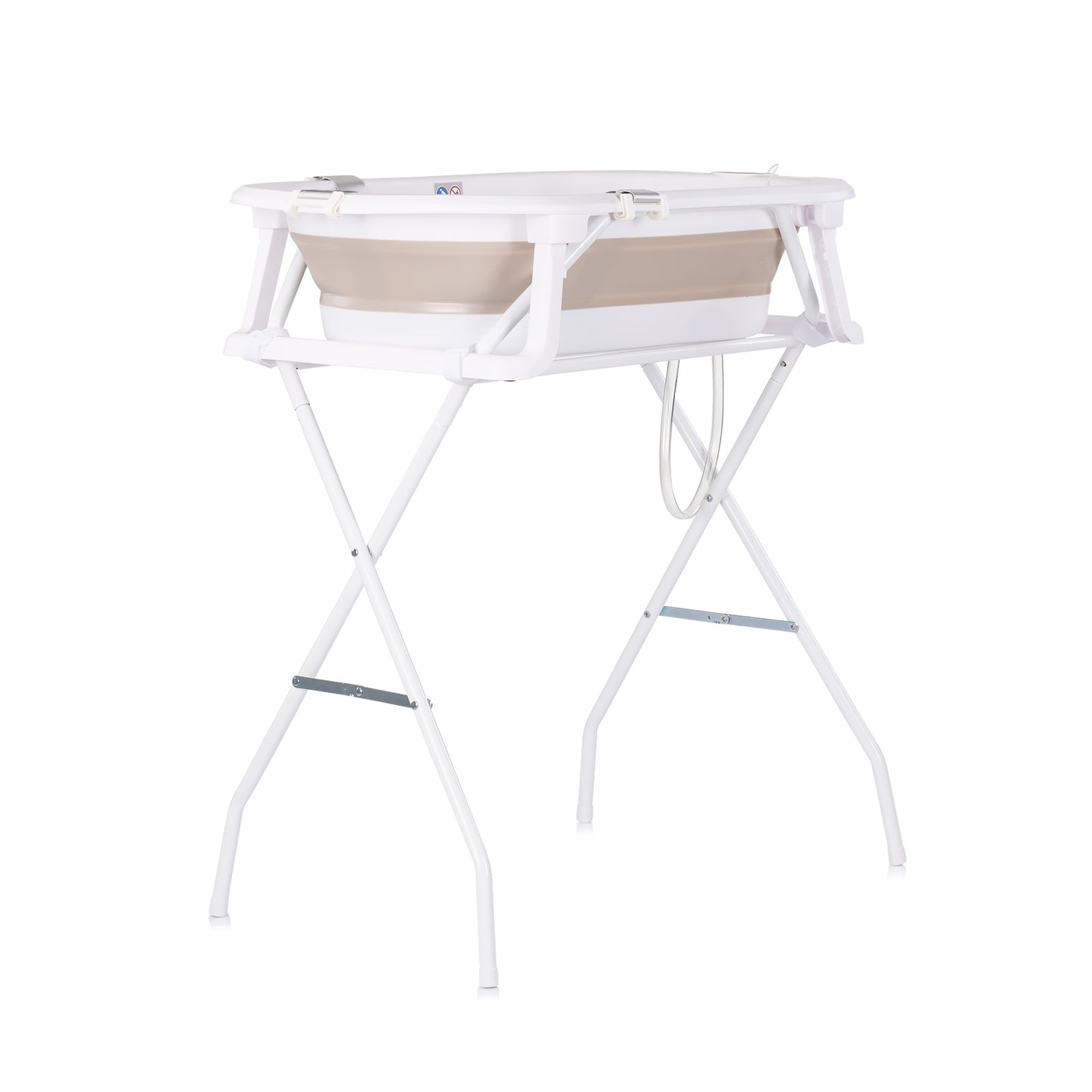 Chipolino Malibu Vasca da Bagno Pieghevole, Supporto, Riduttore Morbido e Termomemetro Temperatura Beige