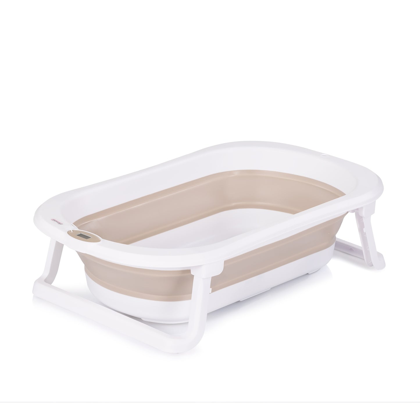 Chipolino Malibu Vasca da Bagno Pieghevole, Supporto, Riduttore Morbido e Termomemetro Temperatura Beige