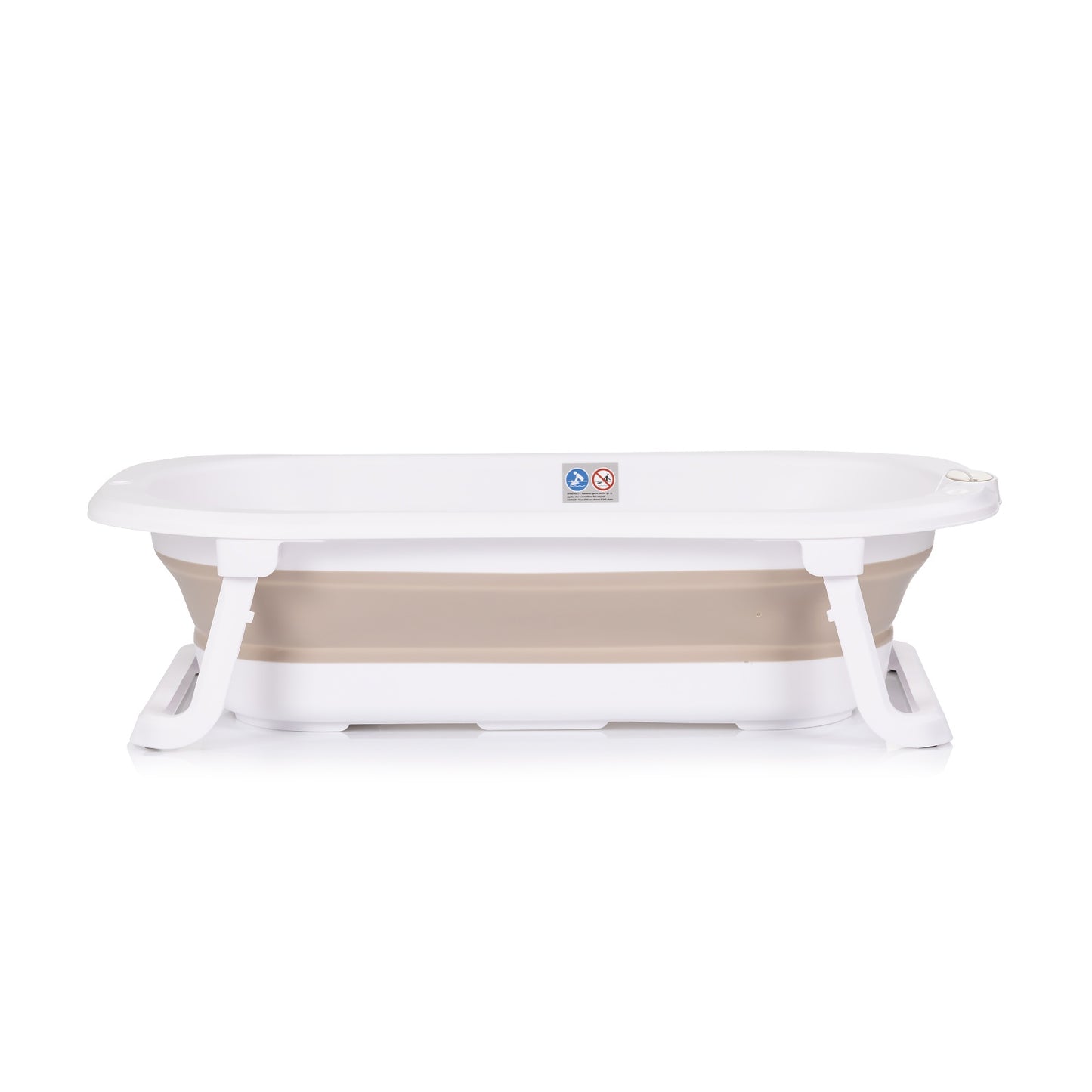 Chipolino Malibu Vasca da Bagno Pieghevole, Supporto, Riduttore Morbido e Termomemetro Temperatura Beige