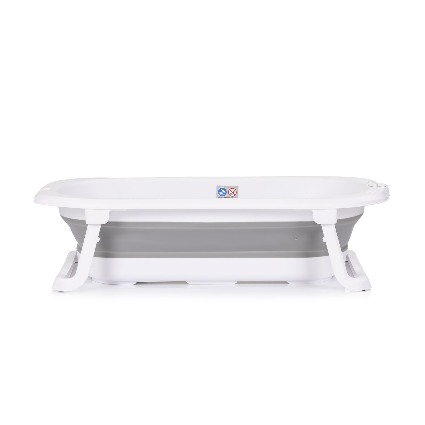 Chipolino Malibu Vasca da Bagno Pieghevole, Supporto, Riduttore Morbido e Termomemetro Temperatura Grigio