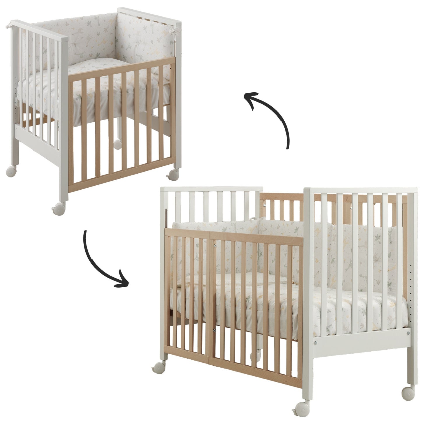 Erbesi Culla/lettino Evolution 6 in 1 (Completo di Piumone + 2 Materassi) Vari Colori