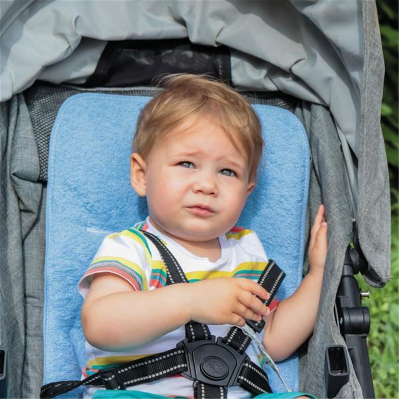 Bibo Materassino Universale Passeggino e Sediolone Pappa Cotone Azzurro