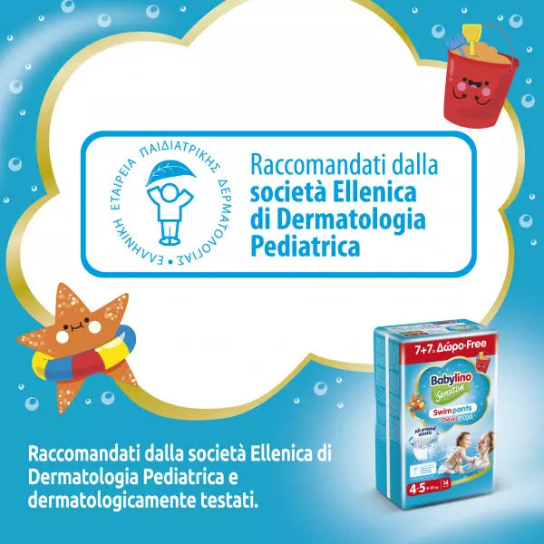 Babylino Pannolini Mare e Piscina Taglia 5-6 Da 14+kg Conf. 14PZ